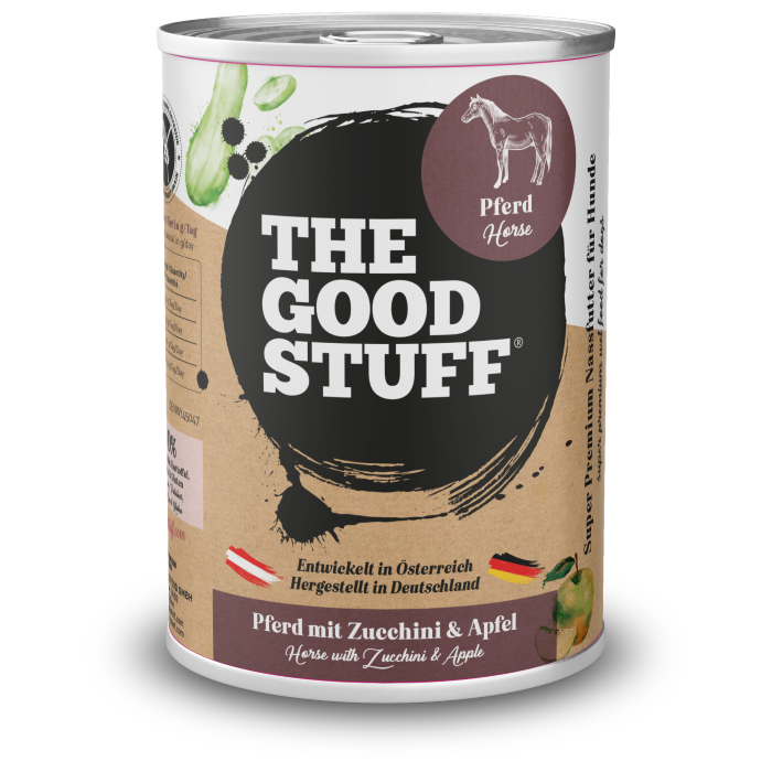 Pferd 400g Dose — Pferd mit Zucchini & Apfel