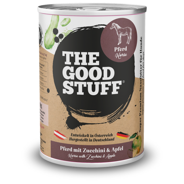 Pferd 400g Dose — Pferd mit Zucchini & Apfel