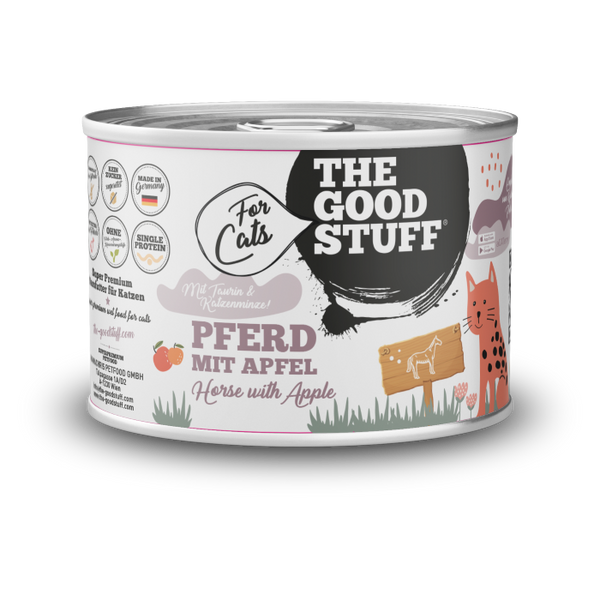Katzenfutter Dose PFERD 200g — Pferd mit Apfel