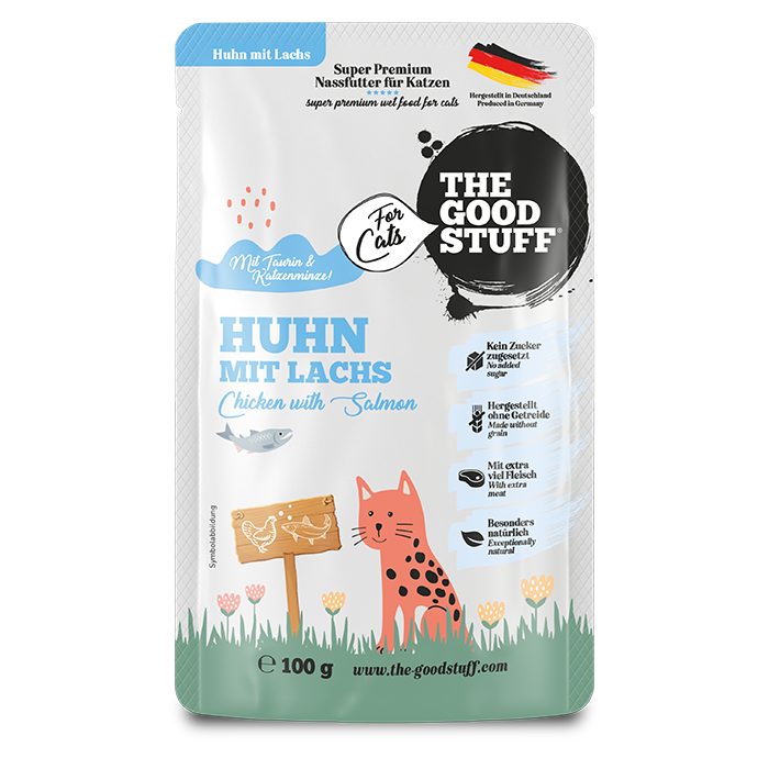 Katzenfutter POUCHES 100g Lachs — Huhn mit Lachs - Pouch